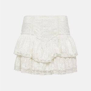 Love Shack Fancy Antila Mini Skirt NWT size 0 White